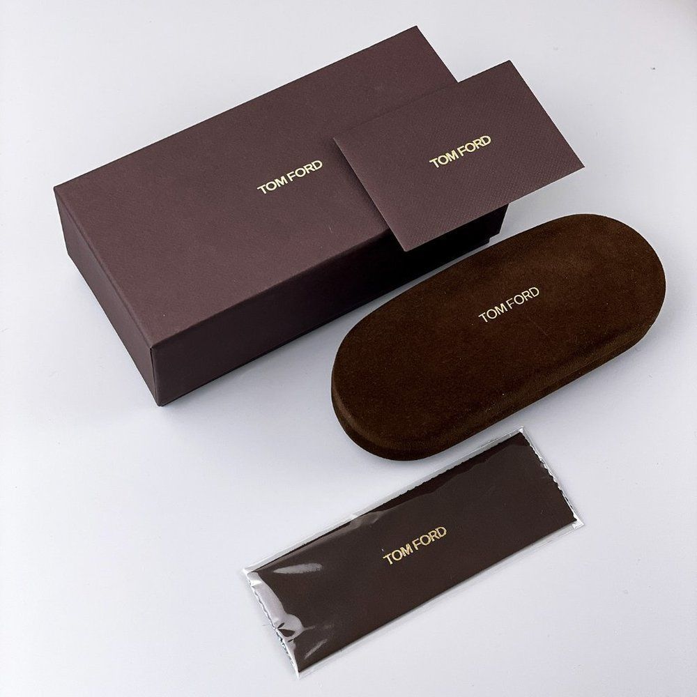 Tom Ford FT5750-B 001 Eyeglasses Black Gold Blue Block Square Unisex - Picture 12 of 12